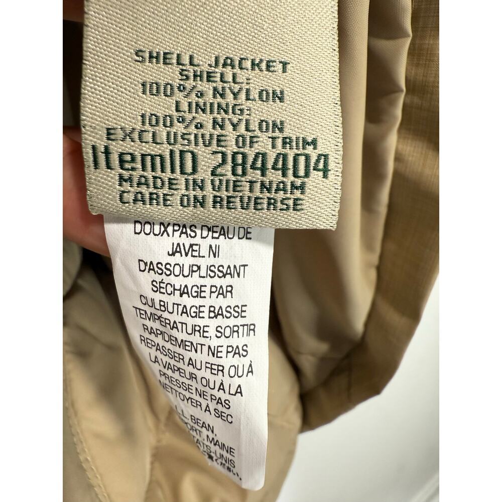 L.L.Bean Double Breasted Trench Coat Belted Tan Beige Womens Medium Petite Lined - Picture 7 of 9